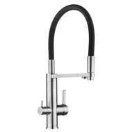 Смеситель для кухни Swedbe Selene Plus 8440 гибкий излив, канал для фильтрованной воды, черный/хром