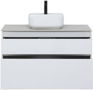 Тумба под раковину Aquanet Nova Lite 100 242581 (966х435х562) подвесная, 2 ящика, белый глянец