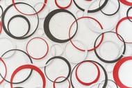 Обои виниловые OVK Design Кольца Mikado Yello сет 4 Кольца (1,06х10) красные, 10514-02 (рулон)