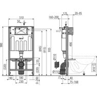 Инсталляция для унитаза ALCAPLAST AM101/1000 с бачком, для гипсокартона