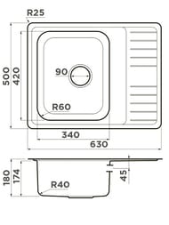  Omoikiri SAGAMI 63 IN (630500180) ,  ,   4993732