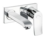 Смеситель Hansgrohe Metris 31085000 для умывальника, встраиваемый, двухсекционный, излив 165мм, хром