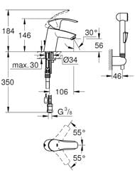 ��������� Grohe EuroSmart 23124002 ��� ��������, ���, ��������� ��� ����, ���. �����, ����