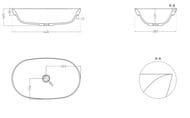 Раковина полувстраиваемая SALINI Marea 01 1802201M 645х387х165 без перелива S-Stone белый мат