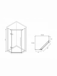 Душевой уголок ABBER Ewiges Wasser AG05080B (800х800х1950) пятиугольный, стекло 6мм прозр./черный