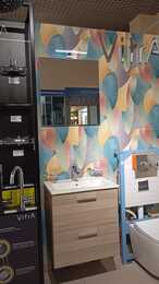 Уценка!Комплект мебели 60см Vitra Mia 75103 тумба подвес, 2 ящ., раковина, зеркало c подсв., кордоба