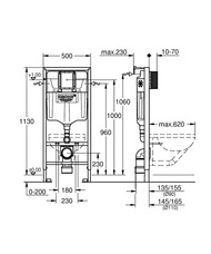 Grohe Rapid SL Solido 5в1 Инсталляция для подвесного унитаза с клавишей смыва черный мат. 1000046