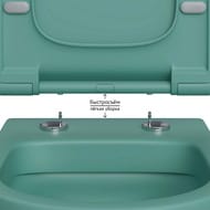 Унитаз подвесной Berges EGO XL 540х360х330 безободковый, сиденье с микролифтом, темно-зеленый 082141