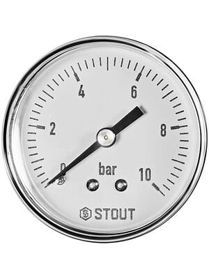 Манометр Stout, 0-10 бар, 1/4
