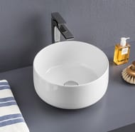 Раковина накладная ArtCeram Cognac 350х350х160 круглая, без перелива, белая COL004 01 34
