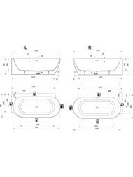 ����� ��������� RAVAK FREEDOM Corner II TEC L CC91800000 1750x860 ����������, ����� ���./���� �����