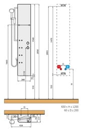 Душевая панель Novellini Dress 280х1540 мм, г/м, термостат, серый DRESS2VT-29