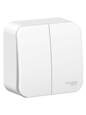 Выключатель Systeme Electric BLANCA 2-клавишный наружный (схема 5) 10A 250B белый BLNVA105011