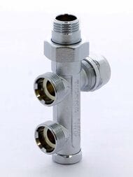 Tiemme Узел обж-НН 15-1/2"хМ24х19 радиаторный со сгоном 2 трубная система, разводка в пол 3370002(3375K1904)