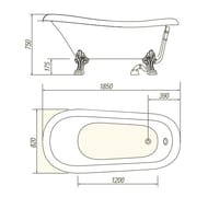 Ванна MIGLIORE MILADY 185x82 на лапах "LEONE" LUX, слив-перелив золото 26240