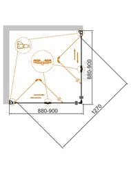 ������� ������ CEZARES ECO (880-900�880-900�1950) O-AS-2-90-C-CR ������ �����/����