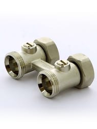 Tiemme Узел прямой с кранами 3/4"-3/4"  для нижнего подключения с кранами арт.3390001(3391N0505)