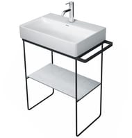 Консоль Duravit DuraSquare 665х381 напольная, с полотенцедержателем, черная матовая 0031134600