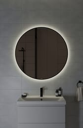 Зеркало Cersanit ECLIPSE smart 1000x1000 с подсветкой, круглое, черная рамка 64149 — изображение 3