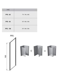 ������� ������ RAVAK PIVOT PPS-80 (770-795�1900) ������, ���������+Transparent