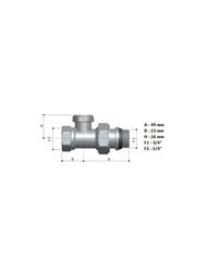 Чертёж Вентиль Royal Thermo на обратную подводку прямой, 3/4" RTO 50.008