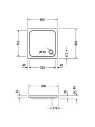 ������ ��������� Duravit D-Code 800�800 � �������������� ��������� 720101000000001