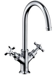 Смеситель Axor Montreux 16502 для умывальника двухзахватный высокий, д/к, поворотный излив 175 мм — миниатюра 1