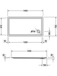 ������ ��������� Duravit Starck 1400�750 � �������������� ��������� 72012500000001