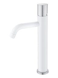 Смеситель Boheme Stick 122-WCR.2 для раковины, на 1 отверстие,однозахватный, ручка touch, белый+хром