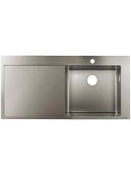 Мойка из нержавеющей стали Hansgrohe S71 43306800 (1045х510) врезная,отв.под смес., сталь — миниатюра 1