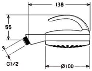 Ручной душ HANSA VIVA FLEX 1 режим, хром 44280100