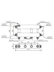 Модульный коллектор Gidruss MKSS-150-2x32 до 150 кВт, 2 магистр. подкл. 1 1/2, 2 контура 1 1/4" — изображение 3