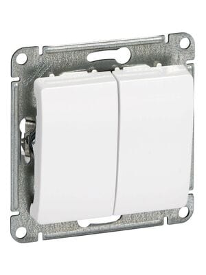 Выключатель Systeme Electric GLOSSA 2-клавишный в рамку белый сх.5 GSL000151
