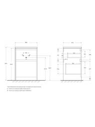    BelBagno KRAFT-LVD (580x478x845) , 2 , Rovere Nebrasca Nature KRAFT-LVD-580/1200-2C-PIA-RNN