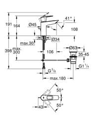 ��������� Grohe BauLoop 23762001 ��� ����������� ������������, ������ ������,  M-Size, ����