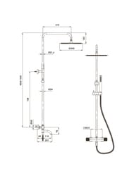 Душевая система WasserKRAFT Paar Thermo A18301 с настенным термостатом для ванны, розовое золото