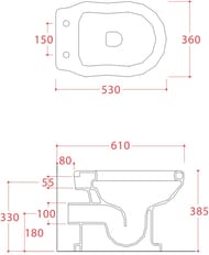 ������ � ������ ������ ArtCeram Hermitage 360�530�385 ��������. ������, �����/������ HEV0030100+HEC0050100+HEA01373