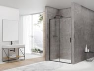 Душевая дверь BAND HOURS SMART 120D (1200x1950) откатная, прозрачное стекло/профиль черный матовый