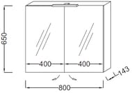 ���� ���������� Jacob Delafon RYTHMIK (800�143�650) EB796RU-E16 ���������, 2 ������, �������� ������