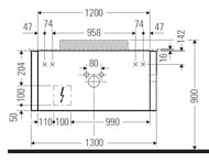 ������! ����� � ��������� Duravit Happy D.2 Plus 1300�408�550 2 ��., ���������, ����: ����� �������