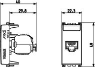 ������� Vimar ARKE RJ45 NETSAFE CAT5E UTP, Metal 19339.11.M