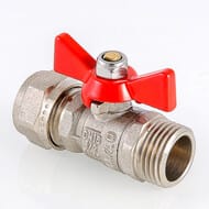 Кран шаровый 16х1/2''Н VALTEC BASE под обжим, красная бабочка VT.341.N.1604