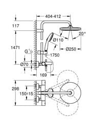 ������� ������� Grohe Tempesta System 250 ���������, �������/������ ���, ����/����� 26672001