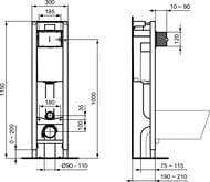 Инсталляция Ideal Standard PROSYS ECO FRAME M для подвесного унитаза, ширина 30см E233267