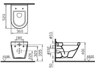 Уценка! Унитаз подвесной Vitra S50 (360х520х400) безободковый, белый 7740B003-0075