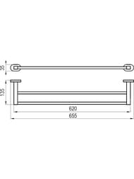 Полотенцедержатель двойной 66 см RAVAK Chrome CR 320.00
