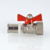 Кран шаровый 16х1/2''В VALTEC BASE под пресс, красная бабочка VT.242.N.1604