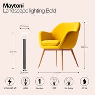 ����������� ���������� Maytoni Bold (����) O598FL-01GR, E27�1 60�� IP 54, �����