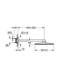 ������� ��� Grohe Rainshower SmartActive 26475000 ����, 310��, 2 ������ �����, ���������, ����