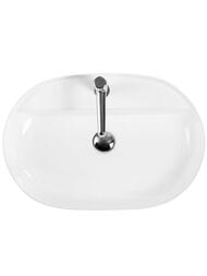 Раковина накладная BelBagno (610х415х140) овальная, с отверстием под смеситель, белая BB1346